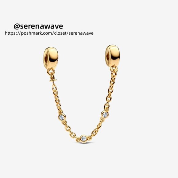 Pandora Triple Clear Stone Safety Chain - Picture 1 of 2